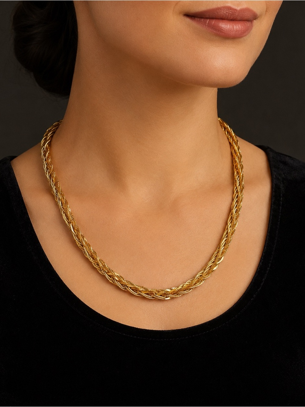 ✨ STUNNING 14K SOLID GOLD WOVEN NECKLACE — WITH APPRAISAL ✨